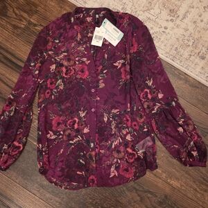 Kut From The Kloth Plum Floral Blouse
